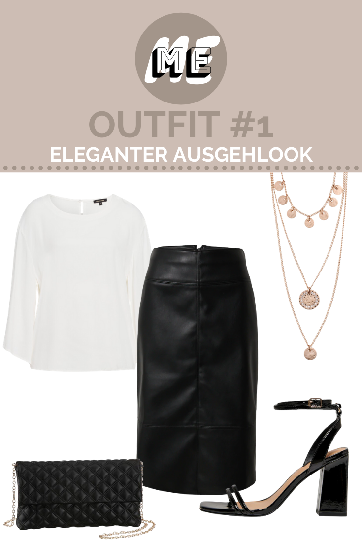 Keilsandalen kombinieren Collage für Damen Sandalen mit schwarzen Pullover, Keilsandalen, Handtasche, Sonnenbrille und einem Plisseerock mit Animal-Print.